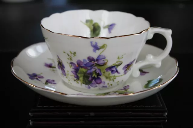 Hammersley Victorian Violets Bone China Tea Cup and Saucer