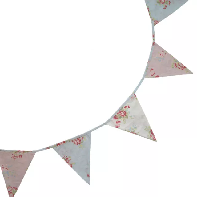 Mixed Floral Bunting - Pink, Blue & White - Powell Craft - 5m