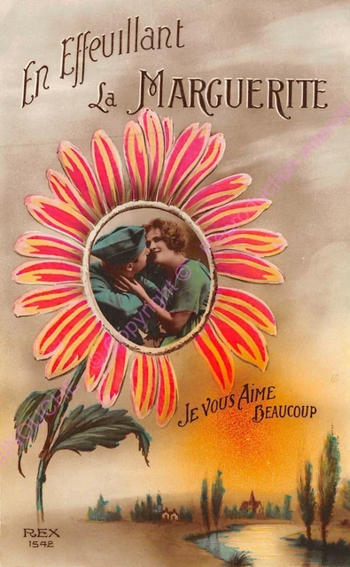 CPA Militaria Patriotic IN Removing La Marguerite I You Aime Many