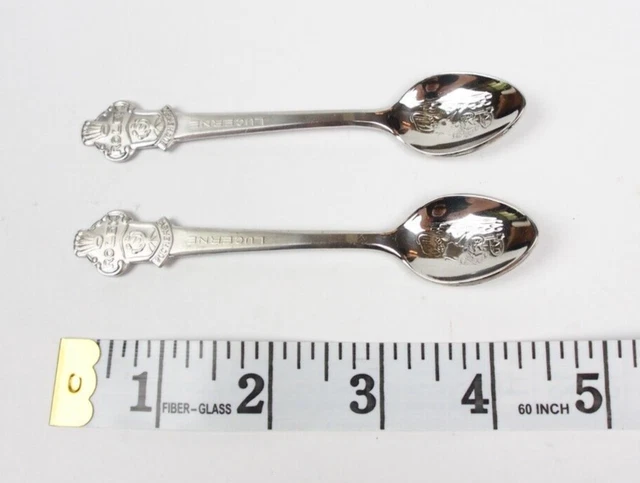 2 ROLEX Spoons Bucherer Lucerne Stainless Steel Souvenir 4 3/8" Switzerland