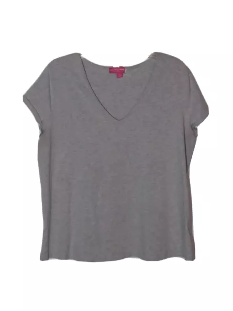 Liz Lange Top Women's 2XL Maternity Shirt Gray Short Sleeve V-Neck T-Shirt