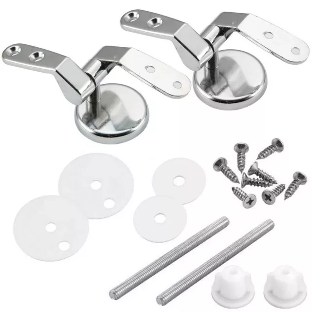 Silver Toilet Hinges for MDF/Wood/Resin Seat Replacement Stylish and Functional
