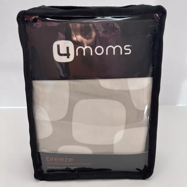 Hoja de moisés impermeable 4moms Breeze gris claro y blanco tela de felpa suave