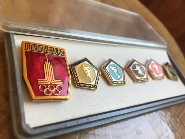 Olympic Games 80 Moscow 80 USSR Badges Full Set Badges Modern Pentathlon