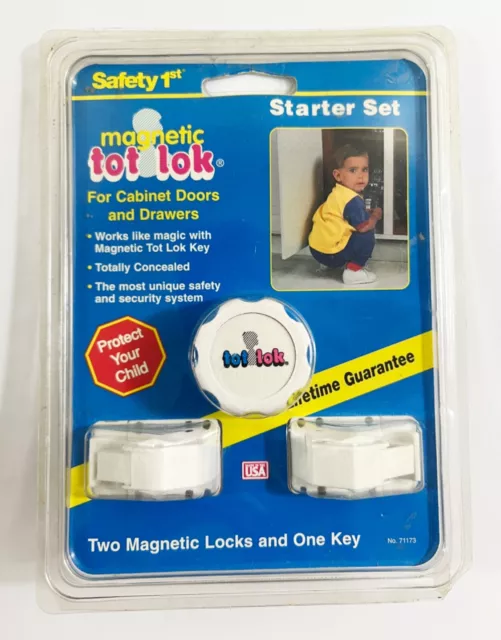 Safety 1st Magnetic Tot Lok Starter Kit Cabinet Doors/Drawers 2 Locks & 1 Key