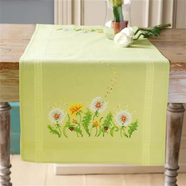 Vervaco Table Runner Vorgezeichnet Embroidery Package " Dandelion " PN-0153840