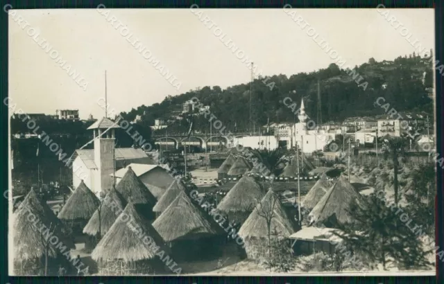 Turin City Exhibition Village Somalia Huts Photo Postcard MX0009