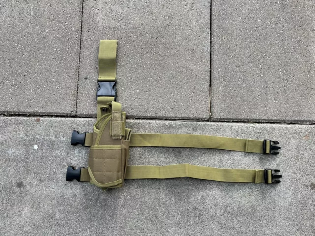 Tan Tactical Vertical Universal Drop-leg Pistol Holster Right Handed
