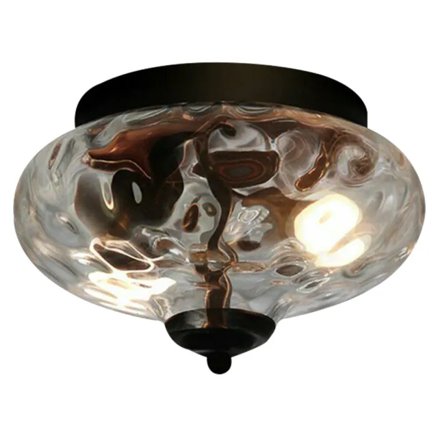 Modern Flush Mount Ceiling Light Oval Pineapple Crystal Glass Shade Lamp Fixture 3
