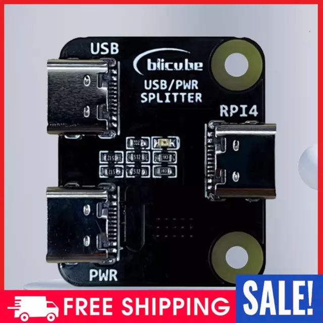 USB Power Distributor for Raspberry Pi 4 Development Board Black Usb 1/2 Module