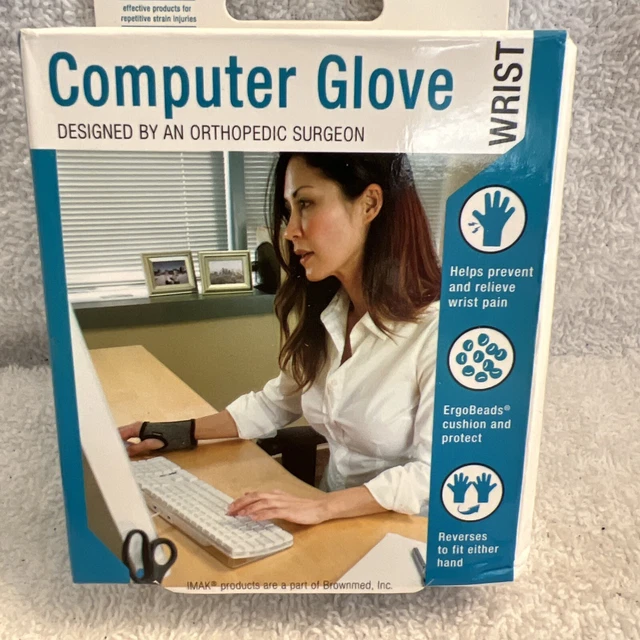 Imak Rsi Computer Glove, Breathable Cotton Lycra, Black, Each (IMA20128)