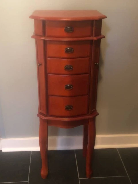 Maple/Lt Cherry Color Wooden Standing Jewelry Armoire