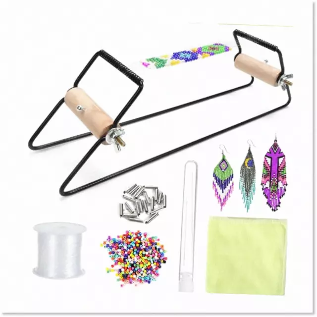 Stunning Wide Beaded Jewelry: DIY Beading Loom Kit - Traditional Frame, Weaving