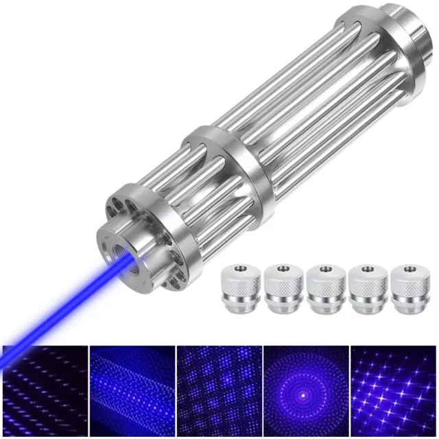 5W High Power Blue Burning Laser Pointer Adjustable Visible Beam Dot Light 450nm
