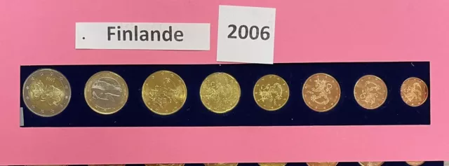 Série de 8 pièces Finlande 2006 de 1 cnt à 2 euros Neuve 🇫🇮