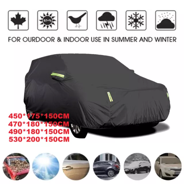 Heavy Duty Waterproof Car Cover Rain Snow UV Full Protection Outdoor Universal