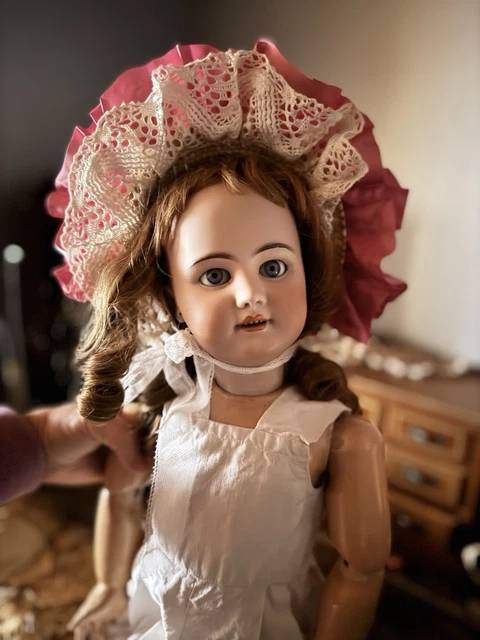 Chapeau Ancien Paille Pour Poupée – Taille 2 – À Voir (Jumeau ?)