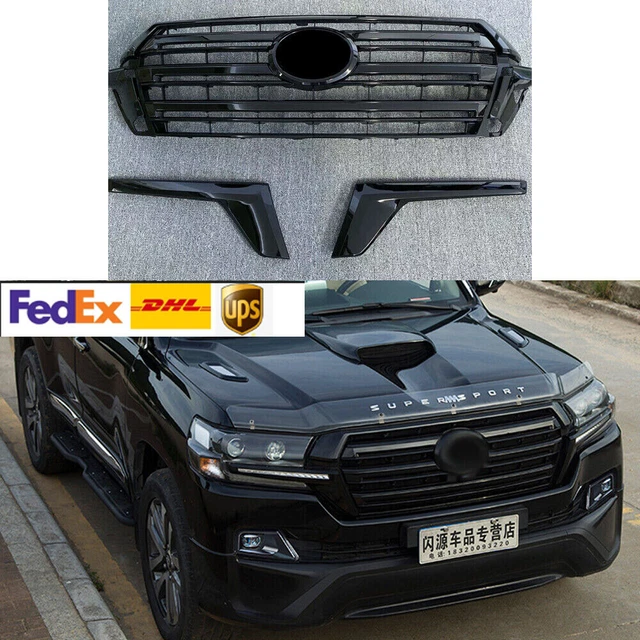 BLACK GRILLE FRONT Bumper Center Grill Decor For Toyota Land Cruiser