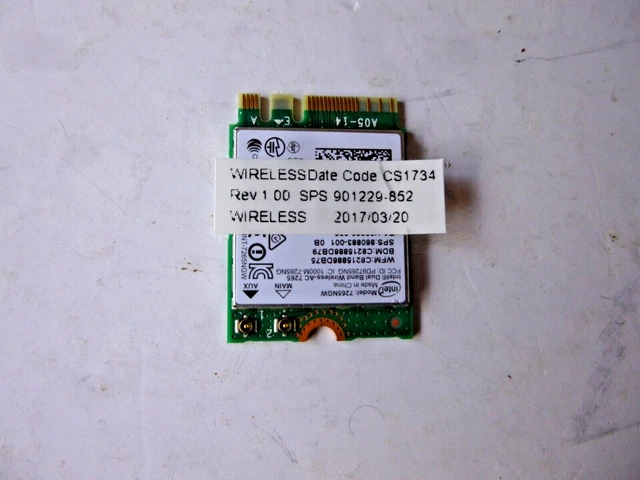 Carte WiFi Intel 3165NGW Pour HP Probook 450 G3 - Carte Réseau Occasion - Fonctionnelle