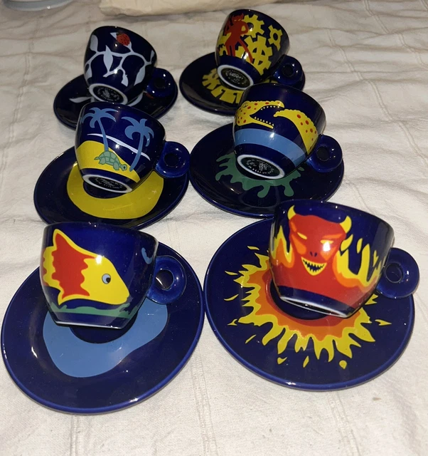 Set 6 tazzine Illy Collection 1994 by Luca trazzi