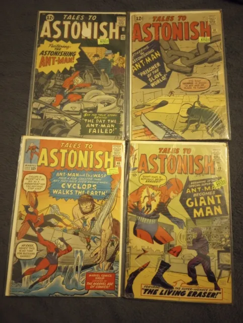 Tales to Astonish Comic Lot (#40, #41, #46, #49) Early Ant Man, First Giant Man
