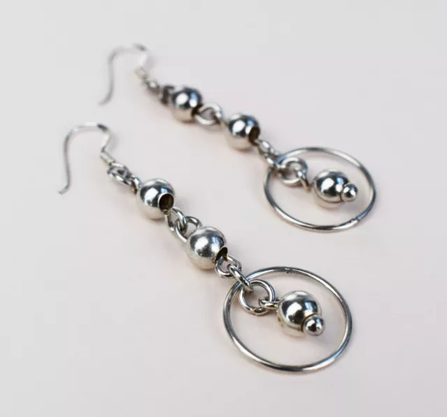 Long silver earrings, stylish Korean aesthetic earrings, alt kpop earrings