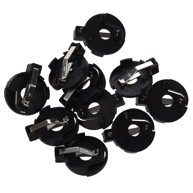 CR2016 2025 2032 Coin Cell Button Battery Holder Socket Black 10 Pcs ...