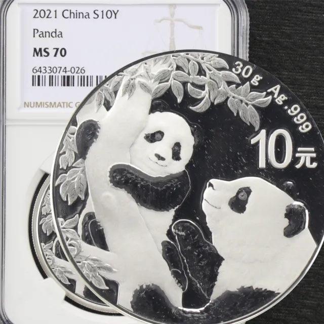 2021 China S10Y Panda silver NGC MS 70
