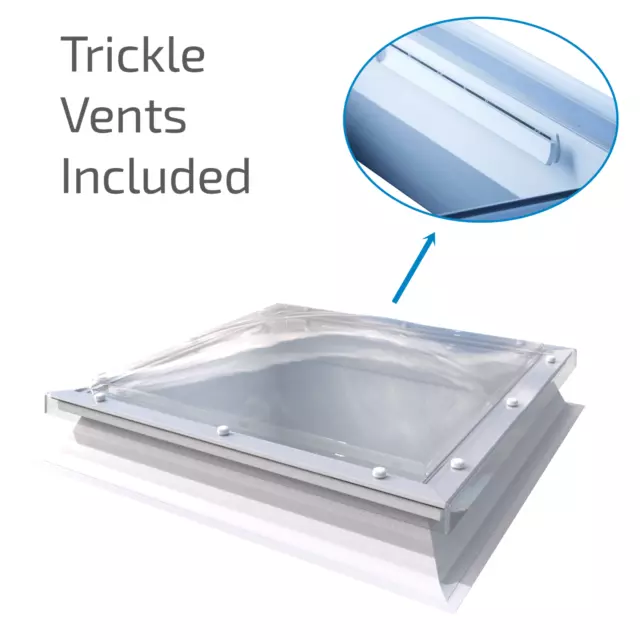 Mardome Trade Roof Dome - Polycarbonate Flat Roof Rooflight Kerb & Trickle Vents