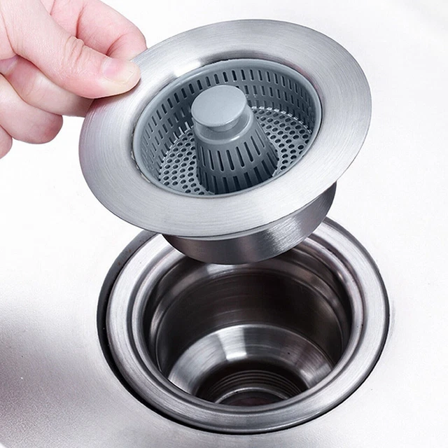 Bouchon d'évier et filtre en acier inoxydable faciles à utiliser efficaces et