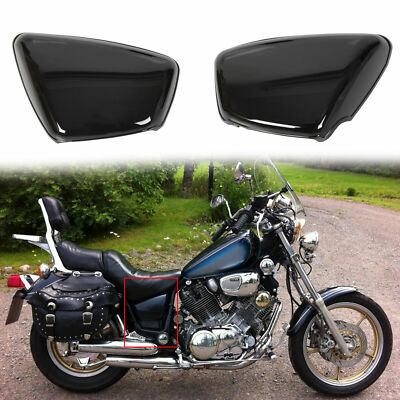 CaréNage LatéRal Moto Couleur : Left Cache De Carénage De La Batterie De Moto Pour Ya-maha Xv 700 750 1000 1100 V-IRAGO 1984-UP Couverture Latérale Gauche Et Droite Couvercle De Protection Chrome 