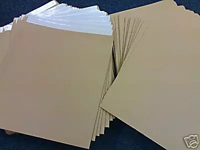 100 12" STRONGEST 625 MICRON BROWN RECORD MAILERS & 150 STIFFENERS +24h DEL