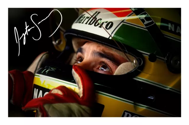 Ayrton Senna A4 Signed Photo Print Autograph