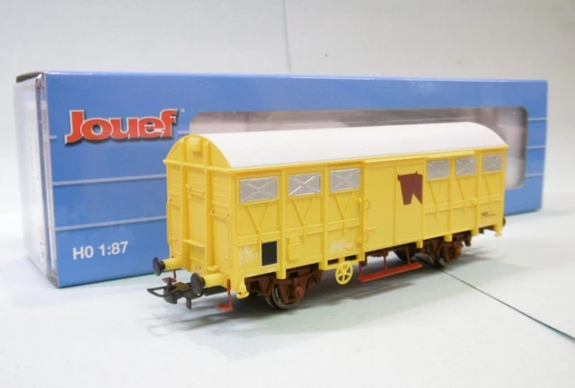 Wagon Couvert Jouef HO 1/87 - Gs Bétail SNCF Époque IV - Jaune - Neuf HJ6232