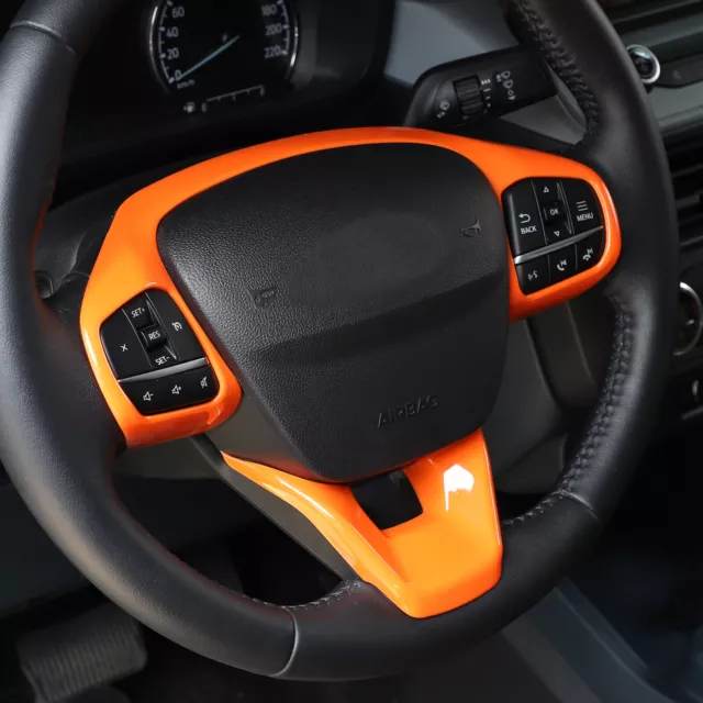 Orange Interior Steering Wheel Panel Cover Trim Kit For Ford Maverick 2022-2023