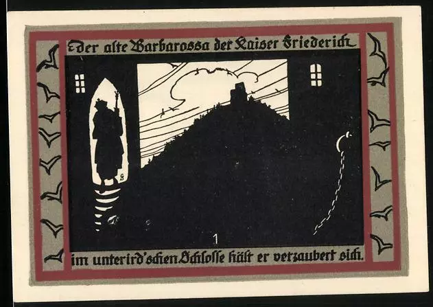Notgeld Rossla am Kyffhäuser 1921, 25 Pfennig, Der alte Barbarossa der Kaiser F