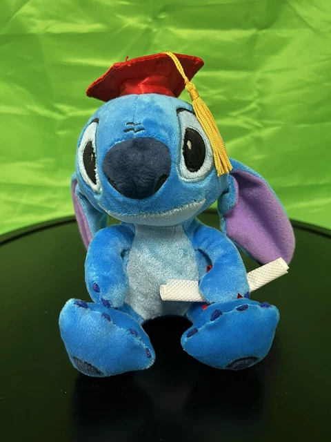 DISNEY STITCH GRADUATION Plush 6 Inch Red Cap and Missing Gown with ...