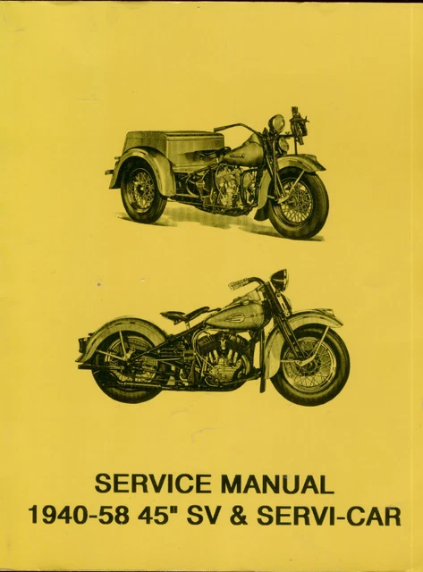 Harley Davidson HD WL WLA G  1940 to 1958 - Service Manual Workshop  82pag - ENG