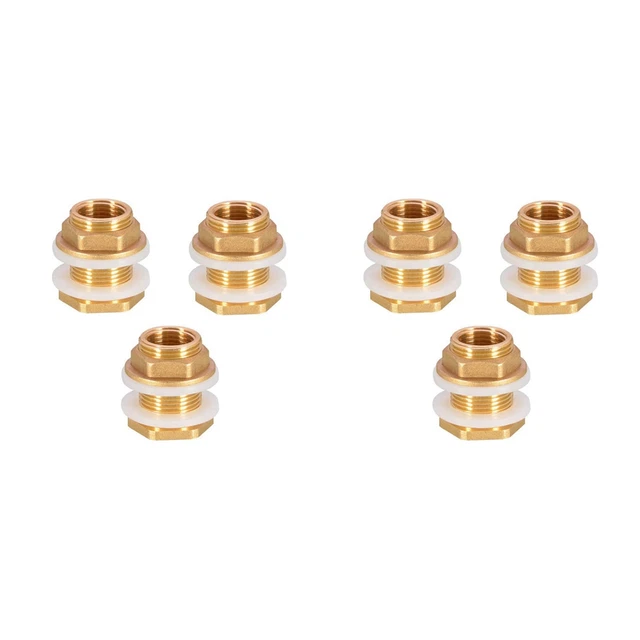 Lot De 3 Raccords De Cloison En Laiton – 3/8 Pouces Vers 1/2 Pouce – SODIAL