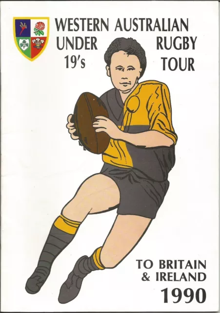Western Australian U-19s Rugby Tour to Britain and Ireland 1990 Programme