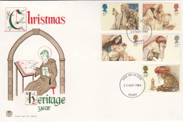 (97663) GB Stuart FDC Christmas Nativity Derby 1984