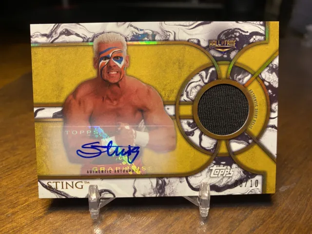 Sting 2018 Topps WWE Legends “Hall Of Fame” Auto Shirt WCW Gold SP /10 R@RE
