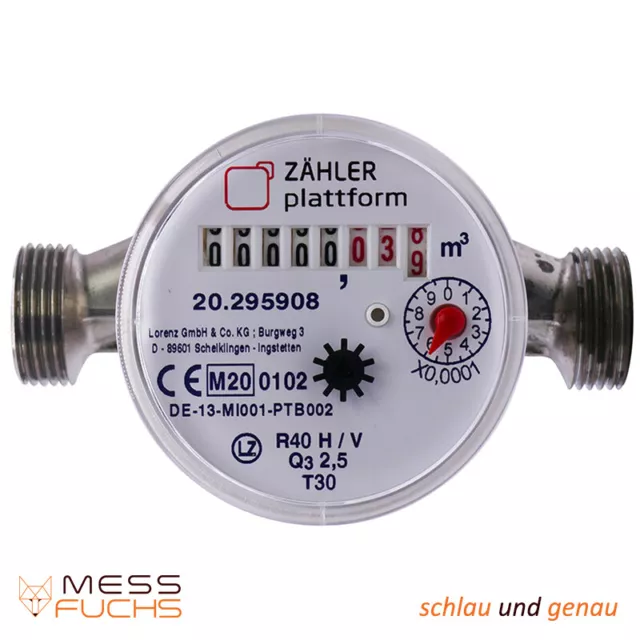 Zapfhahn Wasserzähler Garten KALT 110mm G3/4B Eichung 2024 Wasseruhr frostsicher