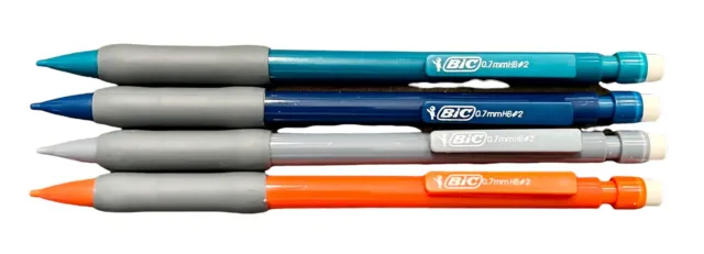4 Mechanical Pencils Bic Xtra Comfort Medium Point Smooth 0.7mm #2, 4-Count