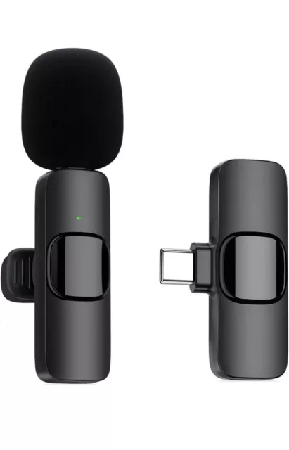 Ryzwoc Microfono Wireless Type C, 2,4 GHz Microphone con Interfaccia Tipo C