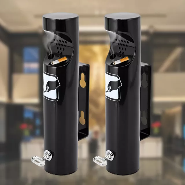 2Pcs Wall Mounted Cigarette Ashtray Receptacle, Modern Appearance NEW HOT