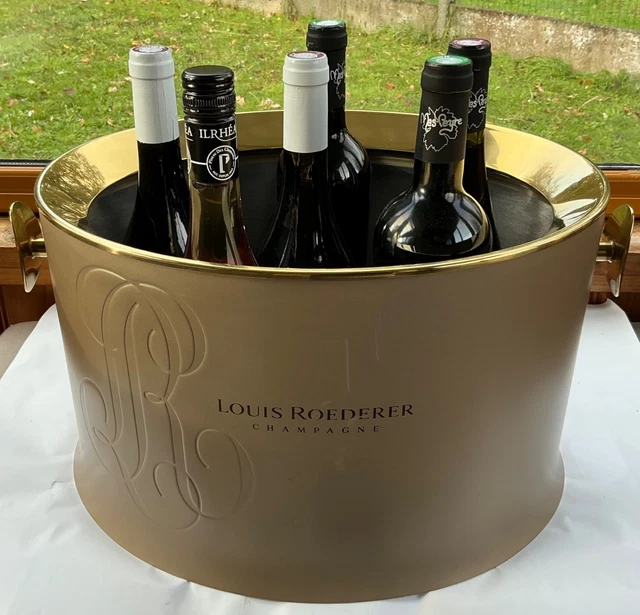 Seau à Champagne Ancien Louis Roederer, émaillé Argenté Art Déco, Made In France