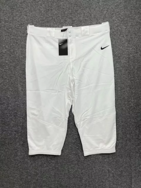 Nike Vapor Women Softball Baseball 3/4 Crop Pants Sz. XL White Black AV6636-100