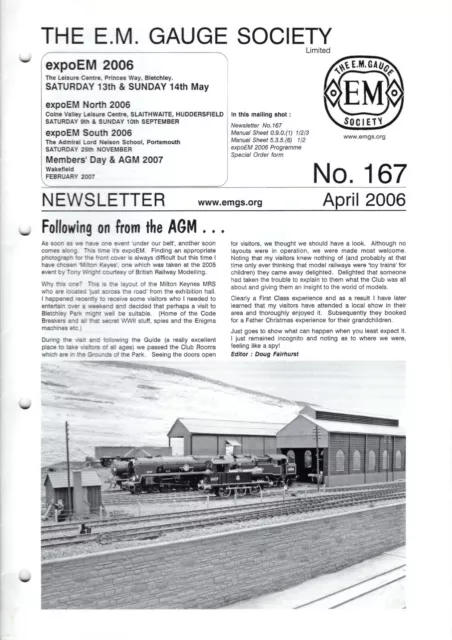 The Em Gauge Society 12 Page Newsletter No. 167 April 2006 - Ex Condition