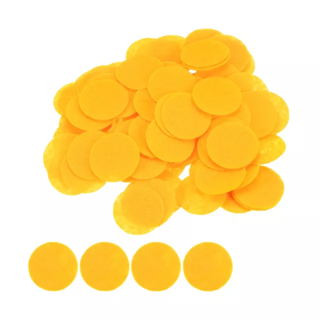 200pcs Round Felt Circles, 30mm 1-1/4" Craft Felt Pads Non-Woven Fabric Yellow